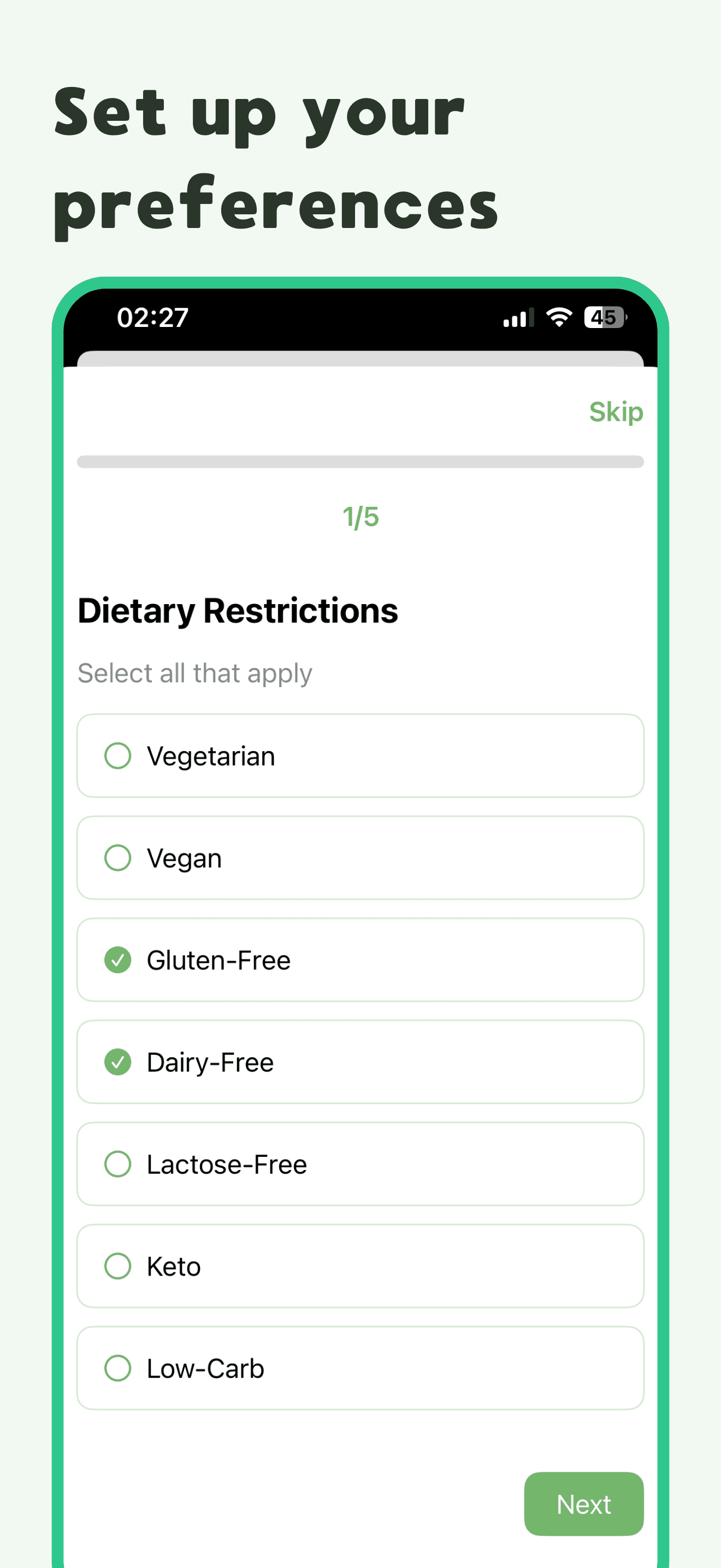 Set up your preferences