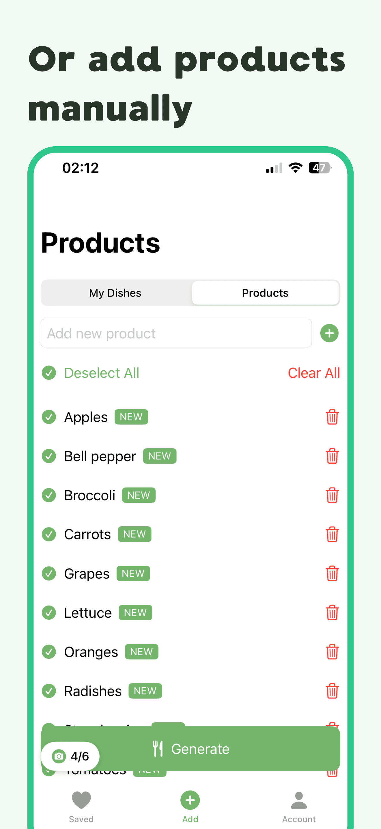 Or add products manually